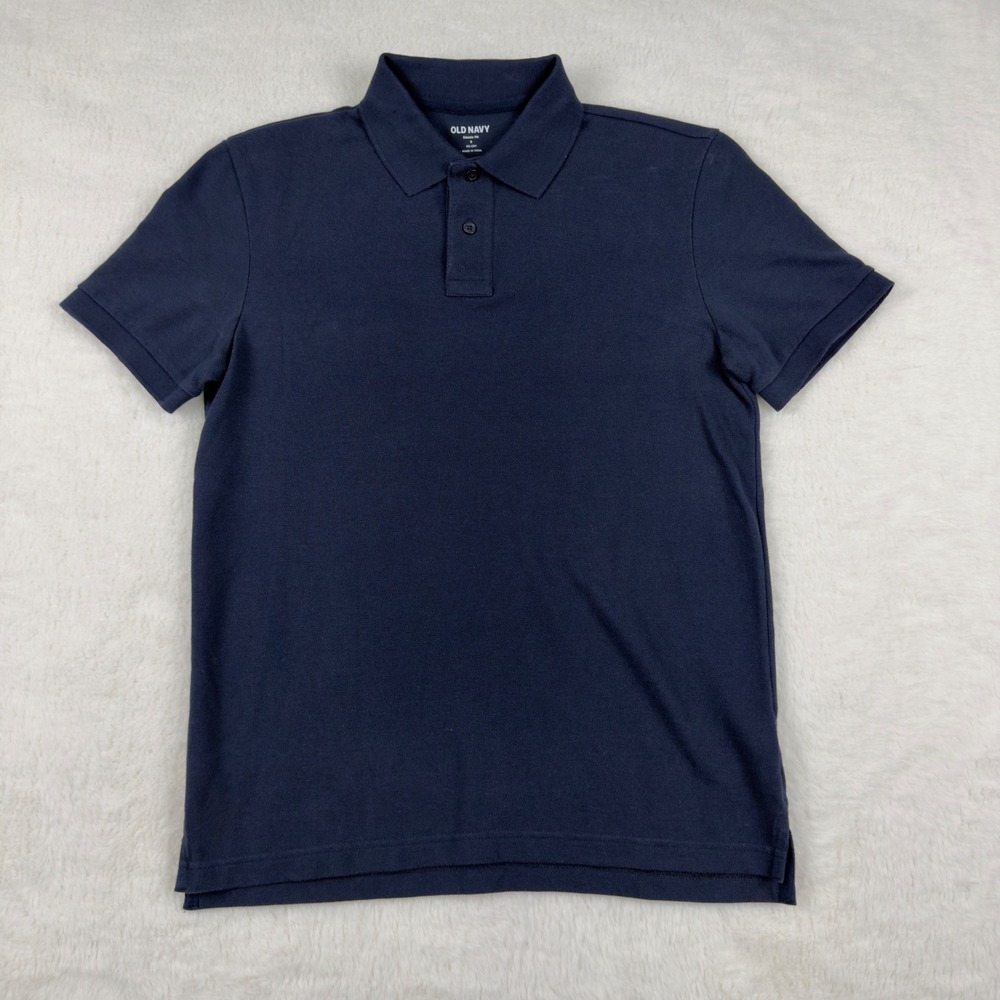 Old Navy Mens Go-Dry Classic Fit Polo Shirt Navy Blue Small Short Sleeve Mesh